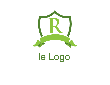 Letter r inside an emblem logo