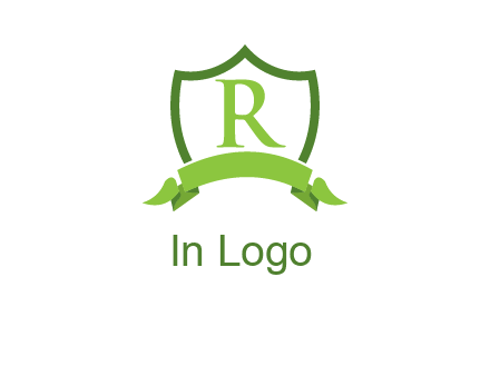 Letter r inside an emblem logo