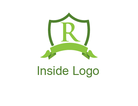 Letter r inside an emblem logo