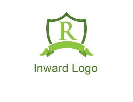 Letter r inside an emblem logo