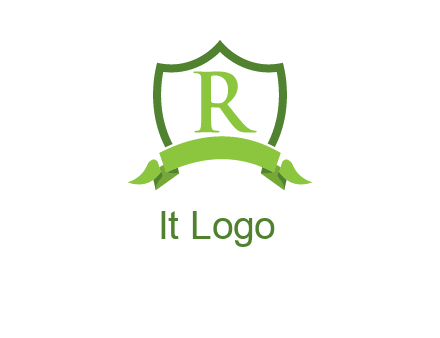 Letter r inside an emblem logo