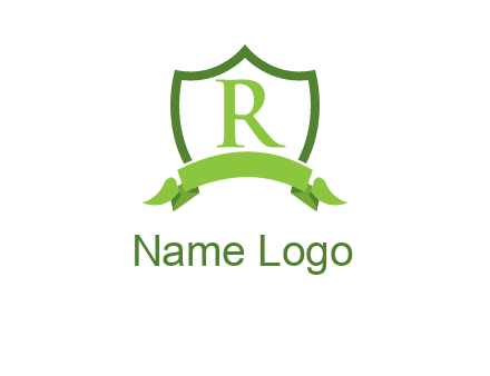 Letter r inside an emblem logo