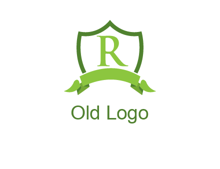 Letter r inside an emblem logo