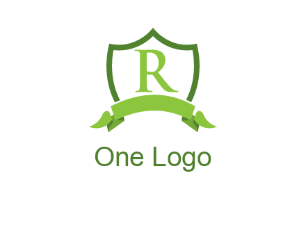 Letter r inside an emblem logo