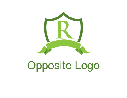 Letter r inside an emblem logo