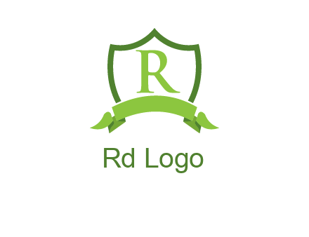 Letter r inside an emblem logo