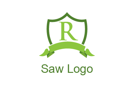 Letter r inside an emblem logo