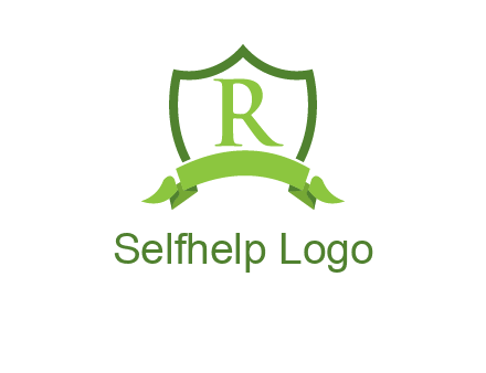 Letter r inside an emblem logo