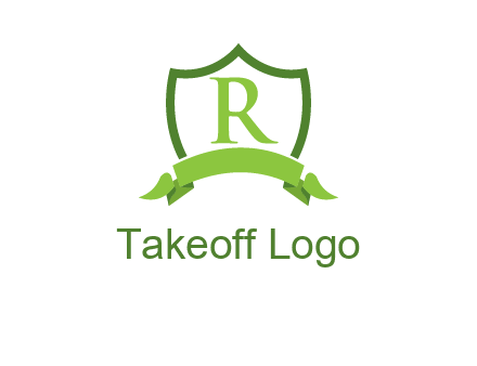 Letter r inside an emblem logo