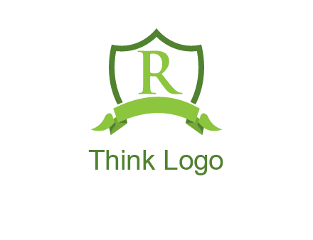 Letter r inside an emblem logo