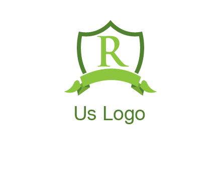Letter r inside an emblem logo
