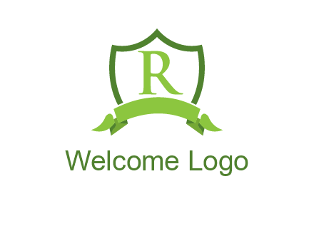 Letter r inside an emblem logo