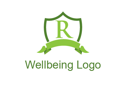 Letter r inside an emblem logo
