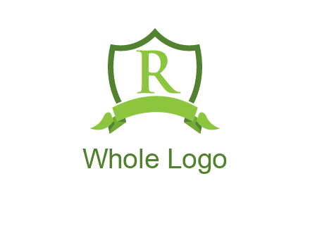 Letter r inside an emblem logo