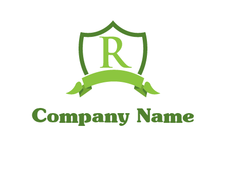 Letter r inside an emblem logo