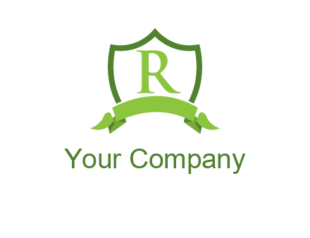 Letter r inside an emblem logo