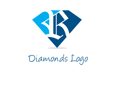 letter r is place in front of a diamond shape logo