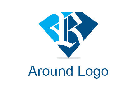 letter r is place in front of a diamond shape logo