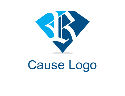 letter r is place in front of a diamond shape logo