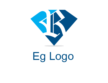 letter r is place in front of a diamond shape logo