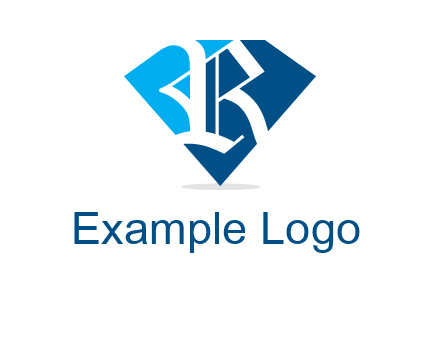 letter r is place in front of a diamond shape logo