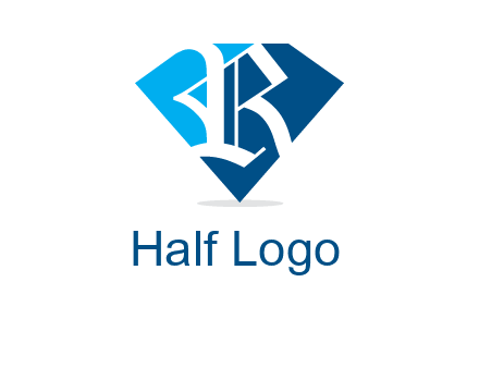 letter r is place in front of a diamond shape logo