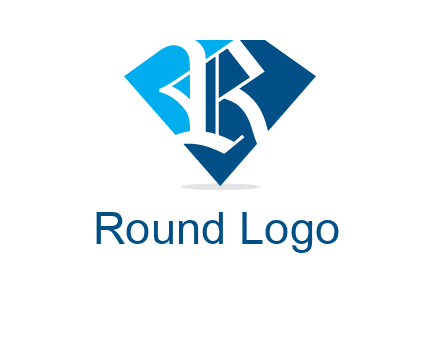 letter r is place in front of a diamond shape logo