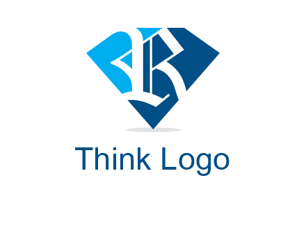 letter r is place in front of a diamond shape logo