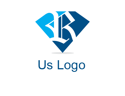 letter r is place in front of a diamond shape logo