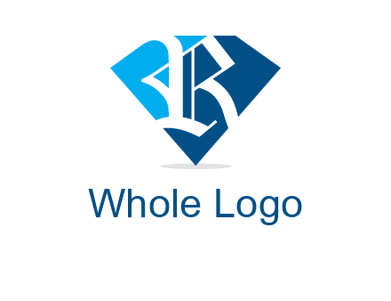 letter r is place in front of a diamond shape logo