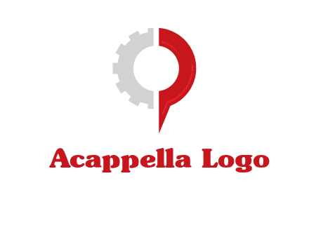 Half gear is incorporated with navigation symbol logo
