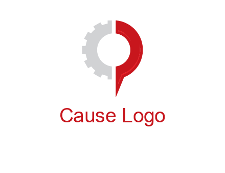 Half gear is incorporated with navigation symbol logo