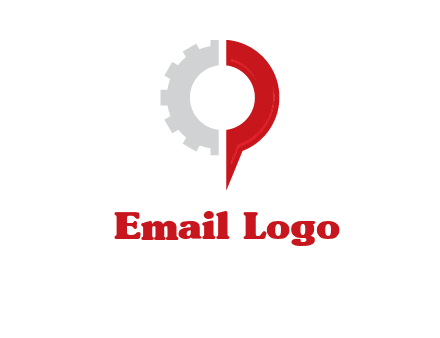 Half gear is incorporated with navigation symbol logo