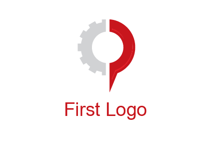 Half gear is incorporated with navigation symbol logo