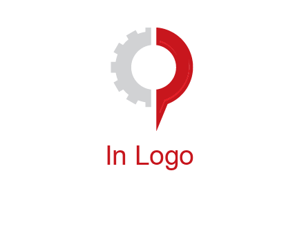 Half gear is incorporated with navigation symbol logo