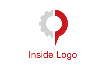 Half gear is incorporated with navigation symbol logo