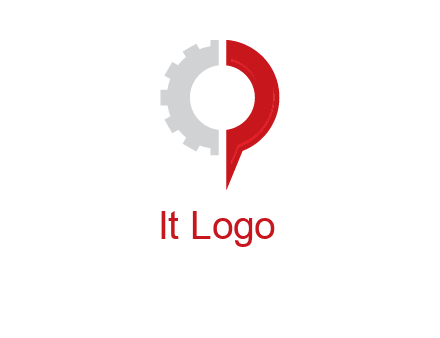 Half gear is incorporated with navigation symbol logo