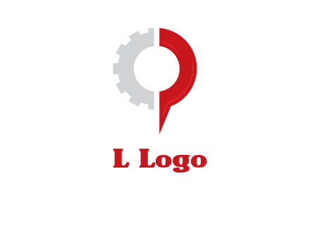 Half gear is incorporated with navigation symbol logo