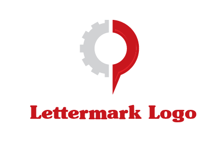 Half gear is incorporated with navigation symbol logo