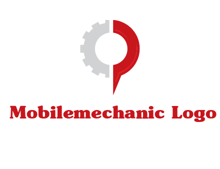 Half gear is incorporated with navigation symbol logo
