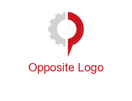 Half gear is incorporated with navigation symbol logo