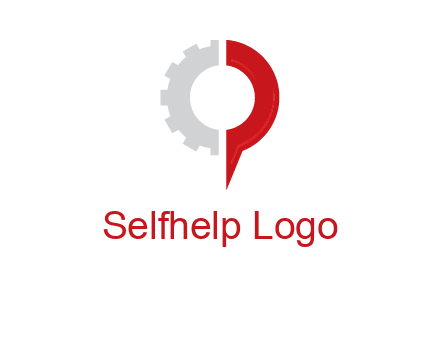 Half gear is incorporated with navigation symbol logo