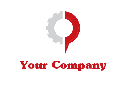 Half gear is incorporated with navigation symbol logo