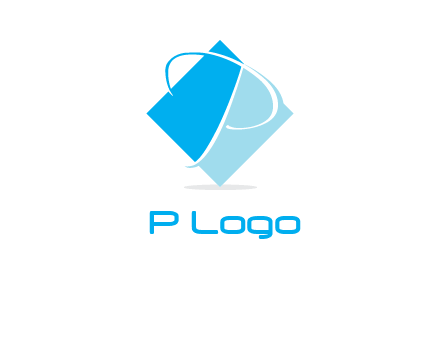 letter p in diamond square shape logo