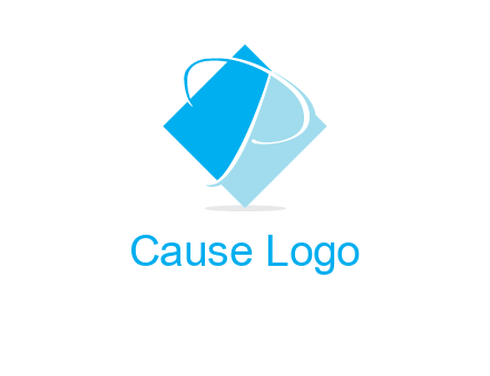 letter p in diamond square shape logo