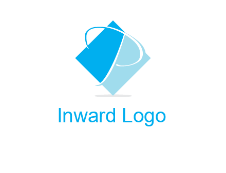 letter p in diamond square shape logo