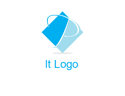 letter p in diamond square shape logo