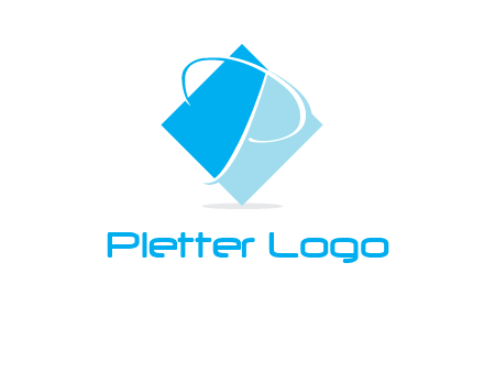 letter p in diamond square shape logo
