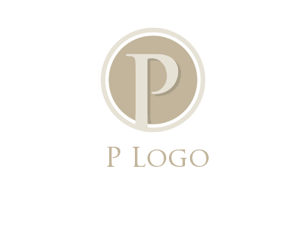letter p is in front of a circle logo