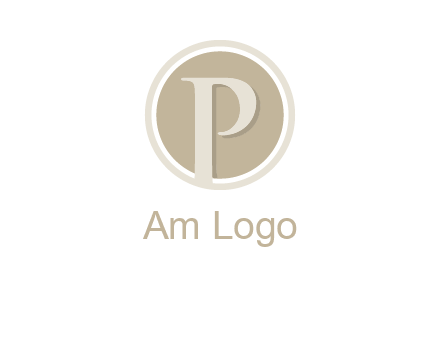 letter p is in front of a circle logo